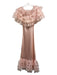 Rodarte Size 0 Light Pink Silk Ruffle Detail Flower Maxi Dress Light Pink / 0