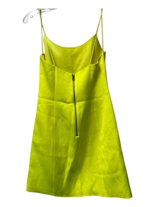 Alice + Olivia Size 4 Highlighter Yellow Triacetate Square Neck Sleeveless Dress Highlighter Yellow / 4