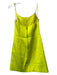 Alice + Olivia Size 4 Highlighter Yellow Triacetate Square Neck Sleeveless Dress Highlighter Yellow / 4