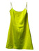 Alice + Olivia Size 4 Highlighter Yellow Triacetate Square Neck Sleeveless Dress Highlighter Yellow / 4