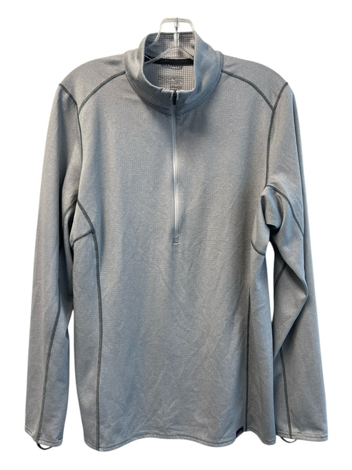 Patagonia Size XL Light Gray Polyester High Neck Front Zip Knit Trim Jacket Light Gray / XL