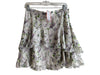 Top Shop Size 8 White & Purple Polyester Side Zip Floral Print Above Knee Skirt White & Purple / 8