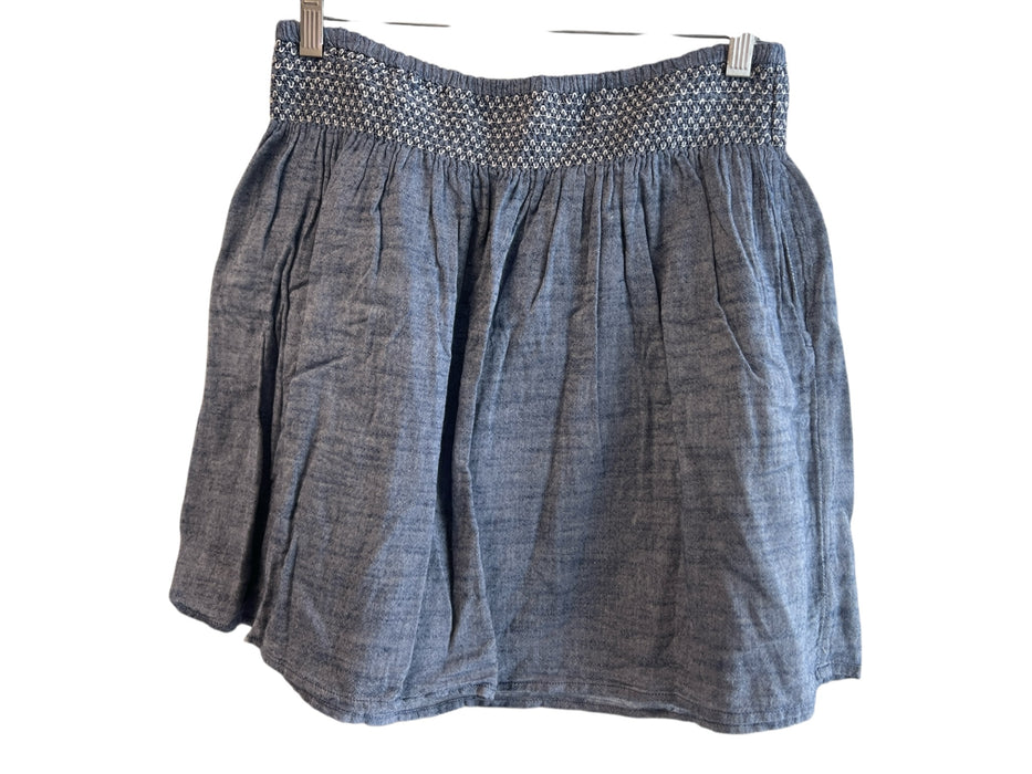 Caslon Size XS Blue Cotton Elastic Waist Pockets Above knee Skirt Blue / XS