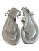 Tory Burch Shoe Size 9.5 Silver Leather Logo Thong Strap ankle strap Shoes Silver / 9.5
