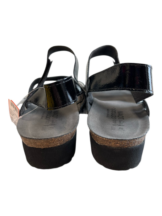 Naot Shoe Size 41 Black Leather strap Velcro Platform Sandal Shoes Black / 41