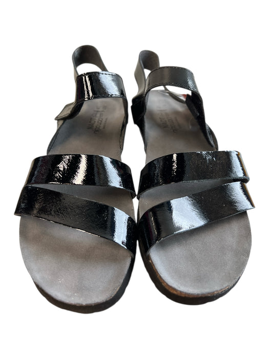 Naot Shoe Size 41 Black Leather strap Velcro Platform Sandal Shoes Black / 41