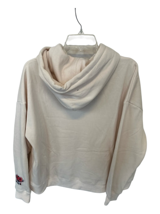 Falcons Size 2XL Cream & Silver Cotton Blend Rhinestone Athletic Hoodie Cream & Silver / 2XL