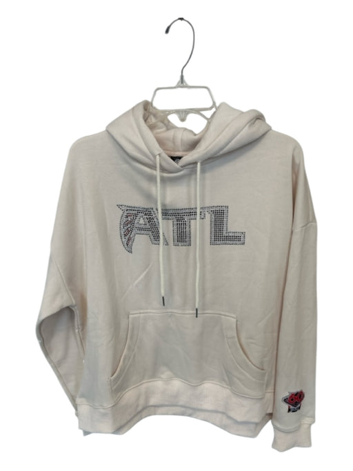 Falcons Size 2XL Cream & Silver Cotton Blend Rhinestone Athletic Hoodie Cream & Silver / 2XL