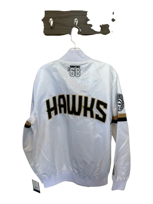 Starter NWT Size L White & Black Polyester Atlanta Hawks Snap Buttons Jacket White & Black / L