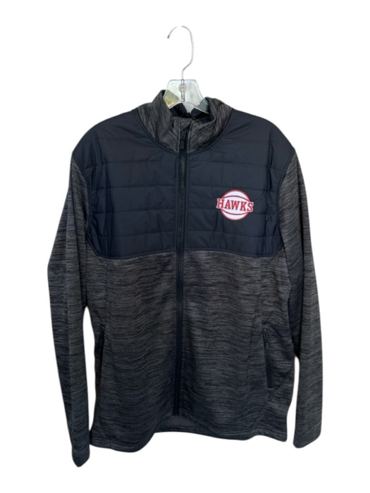 Level Wear NWT Size L Black & Gray Polyester Atlanta Hawks Full Zip Men's Jacket Black & Gray / L