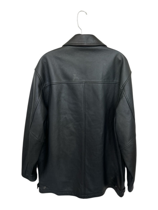 Nike Black Leather UGA Long Sleeve Full Zip Men's Coat Black / XL