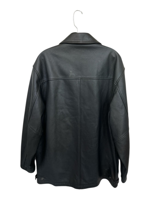 Nike Black Leather UGA Long Sleeve Full Zip Men's Coat Black / XL