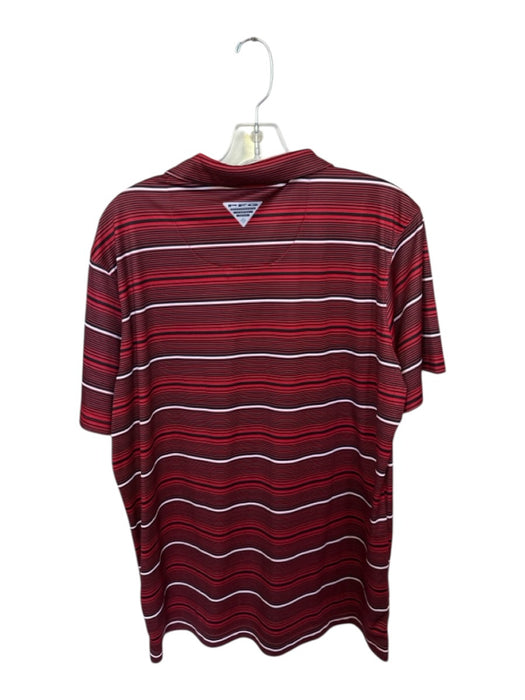 Columbia Size L Red & Black Polyester UGA Striped Athletic Men's Polo Red & Black / L