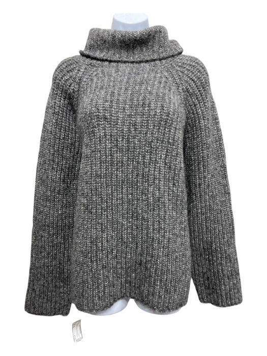 Mate Size M/L Gray Super Fine Alpaca & Organic Cotton Rib Knit Sweater Gray / M/L