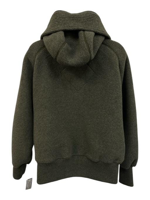 Canada Goose Size M Dark Green Wool Blend Hood Zip Up Zip Pocket Fleece Jacket Dark Green / M