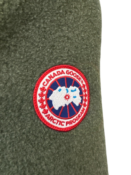 Canada Goose Size M Dark Green Wool Blend Hood Zip Up Zip Pocket Fleece Jacket Dark Green / M