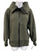 Canada Goose Size M Dark Green Wool Blend Hood Zip Up Zip Pocket Fleece Jacket Dark Green / M