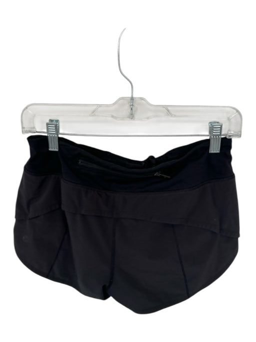 Lululemon Size 4 Black Polyester Back Zip Drawstring Athletic Shorts Black / 4