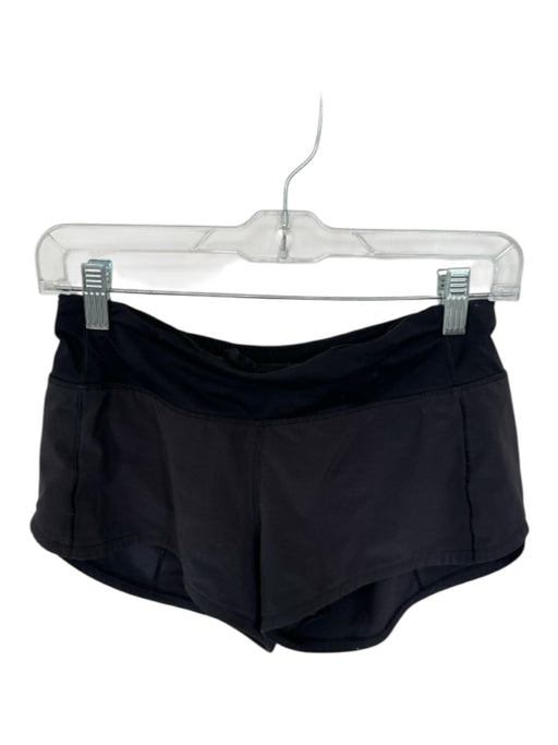Lululemon Size 4 Black Polyester Back Zip Drawstring Athletic Shorts Black / 4