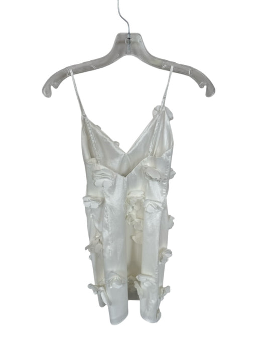 Abercrombie & Fitch Size S White Polyester Blend V Neck Spaghetti Strap Dress White / S