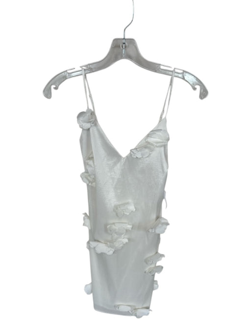 Abercrombie & Fitch Size S White Polyester Blend V Neck Spaghetti Strap Dress White / S