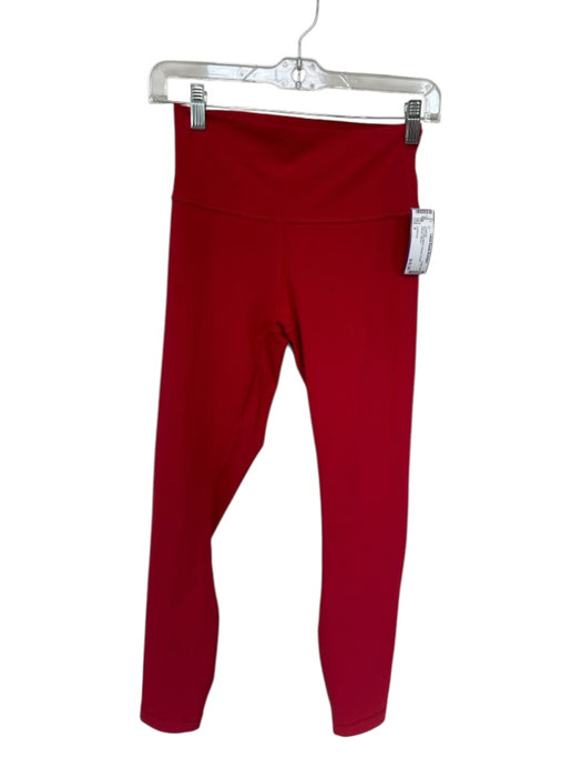 Lululemon Size 6 Red Nylon Blend Interior Pocket Athletic Leggings Red / 6