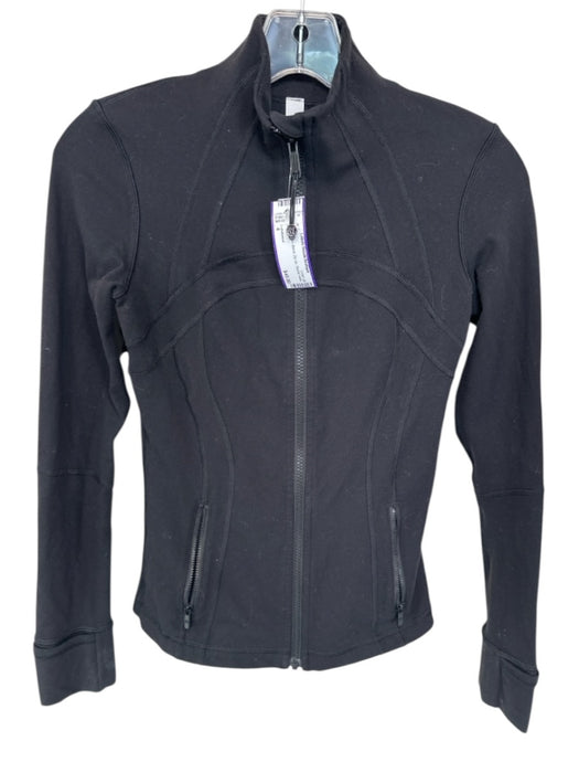 Lululemon Size 4 Black Nylon Blend Zip UP Thumb Holes Jacket Black / 4