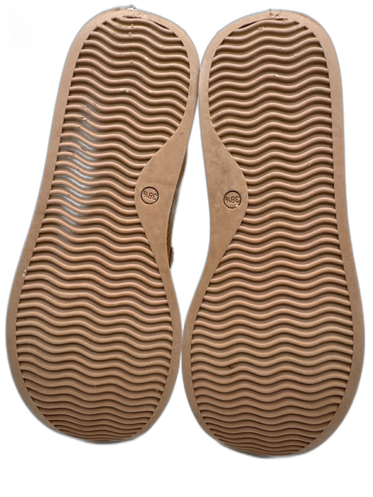 Softwaves Shoe Size 38.5 Brown & White Leather Perforated Slip On Platform Shoes Brown & White / 38.5