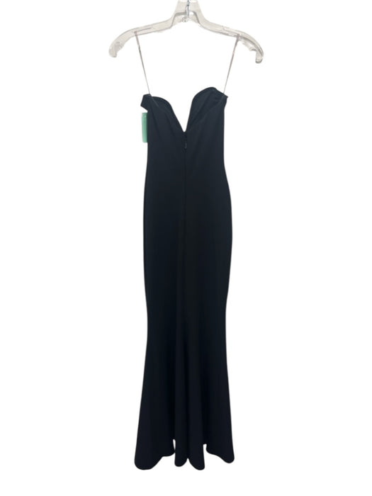 Nookie Size XS Black Polyester & Spandex Strapless Deep V Front Slit Gown Black / XS