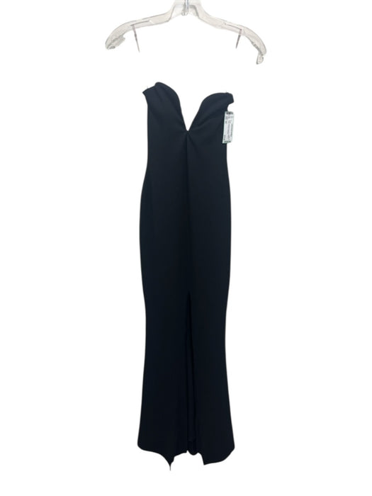 Nookie Size XS Black Polyester & Spandex Strapless Deep V Front Slit Gown Black / XS