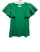 THML Size XS Green Polyester Blend Flutter Cap Sleeve Top Green / XS