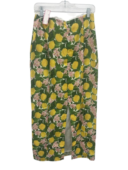 Here Comes The Sun Size S White, Green, Yellow Cotton & Polyester Maxi Skirt Set White, Green, Yellow / S