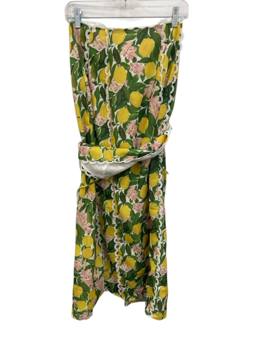 Here Comes The Sun Size S White, Green, Yellow Cotton & Polyester Lemons Dress White, Green, Yellow / S