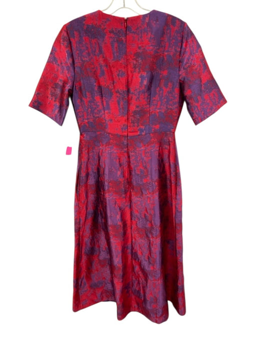 Tuckernuck Size S Red & Purple Polyester & Rayon 1/2 Sleeve All Over Print Dress Red & Purple / S