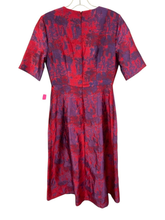 Tuckernuck Size S Red & Purple Polyester & Rayon 1/2 Sleeve All Over Print Dress Red & Purple / S