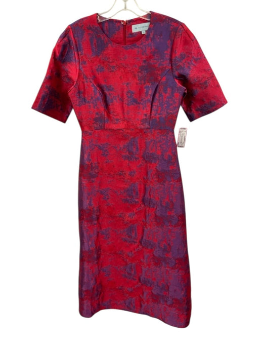Tuckernuck Size S Red & Purple Polyester & Rayon 1/2 Sleeve All Over Print Dress Red & Purple / S
