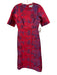 Tuckernuck Size S Red & Purple Polyester & Rayon 1/2 Sleeve All Over Print Dress Red & Purple / S