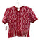 Hyacinth House Size S Pink, Red, White Acrylic & Wool Knit Short Sleeve Top Pink, Red, White / S