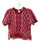 Hyacinth House Size S Pink, Red, White Acrylic & Wool Knit Short Sleeve Top Pink, Red, White / S
