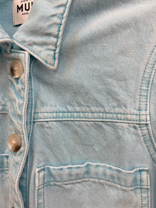 Show Me Your Mumu Size XS Light Blue Cotton Collar Button Up Jumper Light Blue / XS