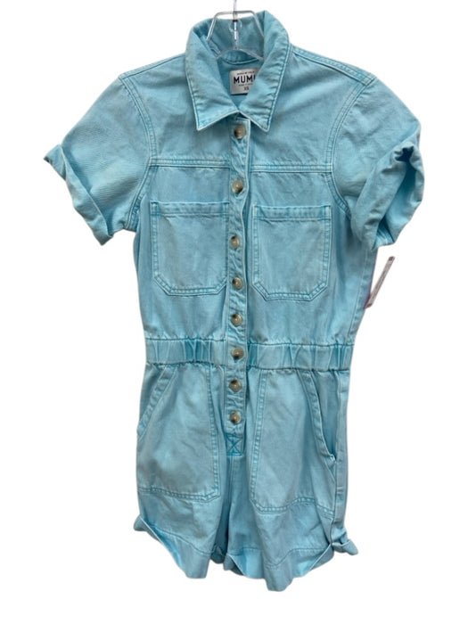 Show Me Your Mumu Size XS Light Blue Cotton Collar Button Up Jumper Light Blue / XS