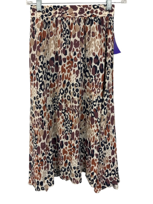 LaRoque Size XS Brown, Tan & Black Poly Elastic Waist Leopard Knee Skirt Brown, Tan & Black / XS