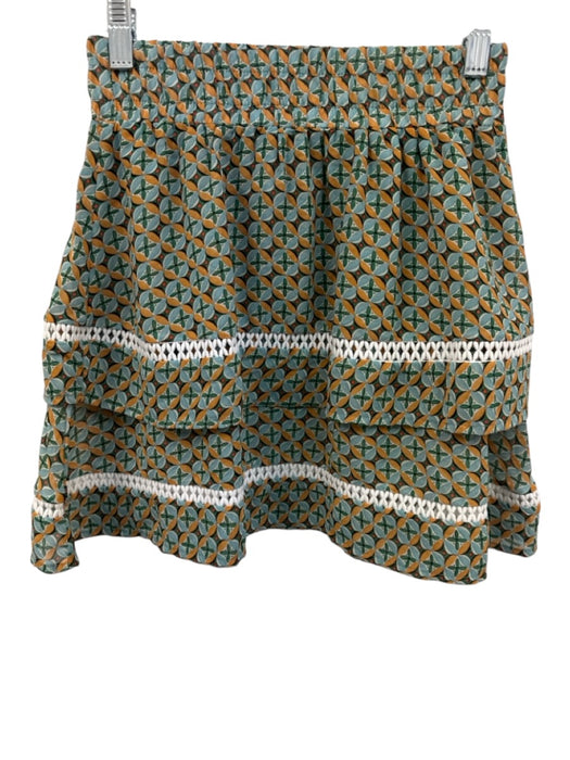 The Shirt Rochelle Behrens Size XS Green, Yellow & White Polyester Skirt Set Green, Yellow & White / XS