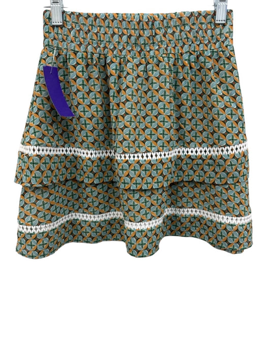 The Shirt Rochelle Behrens Size XS Green, Yellow & White Polyester Skirt Set Green, Yellow & White / XS