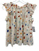 THML Size XS White & Multi Cap Sleeve Geometric Ruffle Hem Top White & Multi / XS