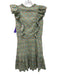 LaRoque Size S Green & Multi No Fabric Tag Botanical Ruffle Cap Sleeve Dress Green & Multi / S