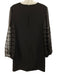 Trina Turk Size 4 Black Polyester Long Sleeve Cut Out Detail Tie Neck Dress Black / 4