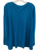 Eileen Fisher Size S Teal Blue Hemp & Cotton Long Sleeve Heathered Wide Neck Top Teal Blue / S