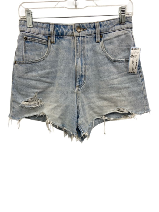 Rolla's Size 26 Light Wash Cotton Denim Distressed High Rise Shorts Light Wash / 26