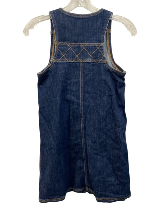Pilcro Size XXS Dark Wash Cotton Denim Contrast Stitching Button Up Mini Dress Dark Wash / XXS